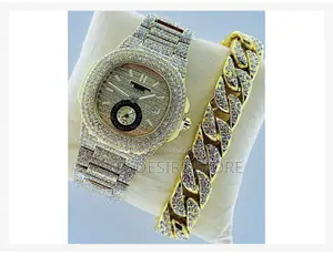 Ds Stone Iced Men"S Wristwatch Watch Hand Chain