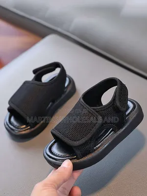 Black Mesh Children Sandals