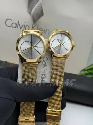 Calvin Klein Ck Couple Gold Watches Mesh Strap