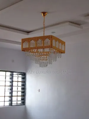 Square Golden 600mm Chandelier