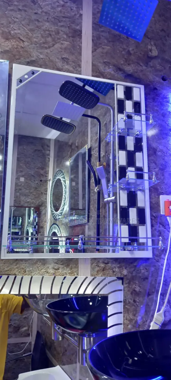 Plain Mirror With Shelves