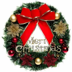 Christmas Wreath With Ribbon and Bells Ornament
