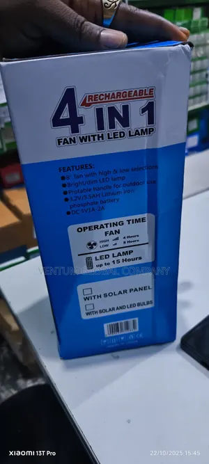 Table Top Solar Fan With Lights
