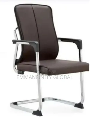Matrix Office Visitors Chair Leather With Metal Support Back.