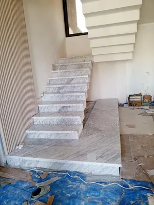 Italian Carara Marble Staircase