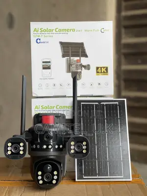 V380 Dual Lens 3-Screen Ai Solar Camera