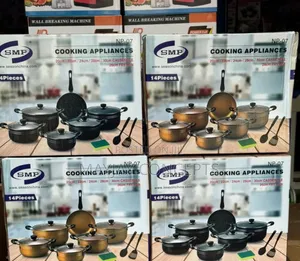SMP 14pcs Non Stick 5 Pots Plus Frying-Pan and Spoon-Np07