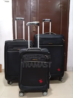 3 Set Swiss Polo Strong Travel Luggage (Black)