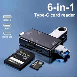 6-in-1 Usb 2.0 Type C Card Reader 2pcs(Black White)