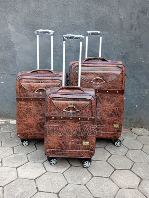 Swiss Polo 3 Set Leather Luggage - Brown