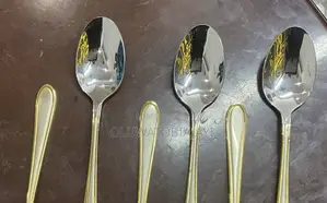 6 Pieces Gold And Silver Mix Stainless Steel Spoons 7,000