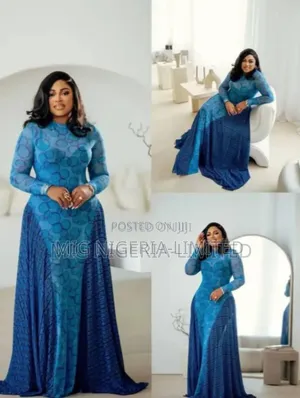 Blue Luxury Mesh Gowns For Casual Wear Multiple Design