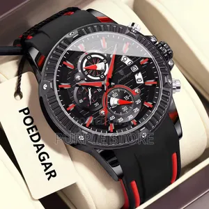 Poedagar Chronograph* Rubber* Strap Wristwatches