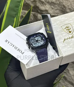 Dual Time Quality Rubber, Strap. Poedagar Watches