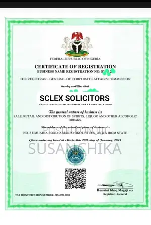Cac Registrations N, Tin, Vat Trademark, Scuml