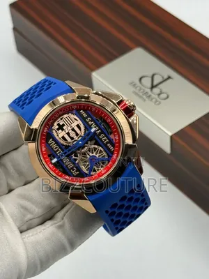 Original Jacob and Co Blue Rubber Strap Mechanical Watch in Store