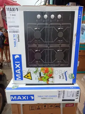 Maxi Table Top Gas Cooker 60x60 (Black) | Maxi 6060 T-840