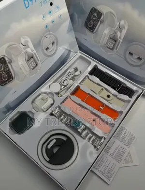 D97 Plus Smart Watch, Ringlight, Watch Straps, Charger, and Earpods