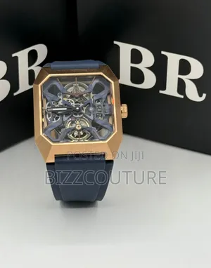 Original Bells Ross Blue Rubber Strap Mechanical Watch