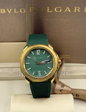 Original Bvlgari Green Faux Leather Strap Calendar Watch in Store