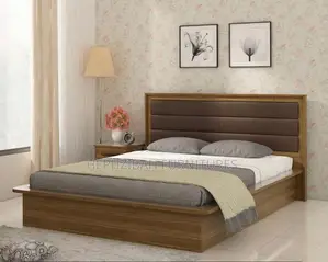 6 X 6 Brown Padded Leather With 1 Bedside Drawer