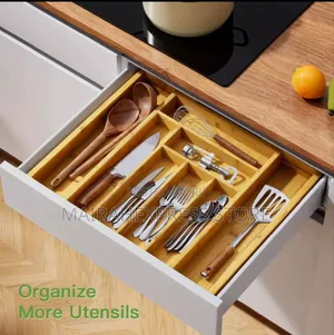 Big Size Adjustable Expandable Bamboo Drawer Organizer (T361)
