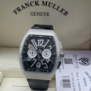 New Design Franck Muller Silver Stoned Plated Watch