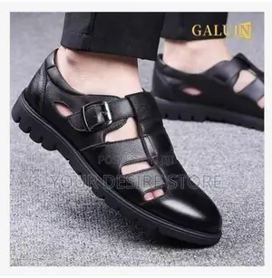 Galuin Men's Palm Sandals Pu Leather Shoe Comfortable Soft Sole Casual