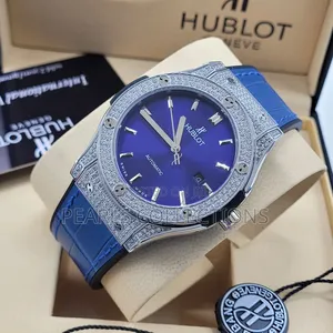 Hublot Automatic Blue Leather Watch