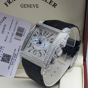 Franck Muller Leather Watch (Silver Face Dial)