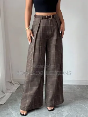Brown Cotton Pants for Women