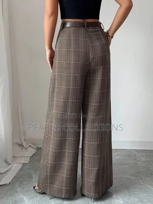 Brown Cotton Pants for Women