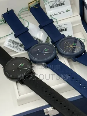Original Lacoste Blue Rubber Strap Chronograph Quartz Watch
