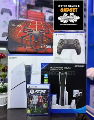 New Ps 5 Slim 1tb With Extra Pad , Fc26 Disc , Cooling Stand , Bag