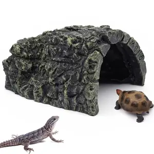 Reptile Rock Hideout Cave Resin for Tortoise Small Lizards, Aquariums