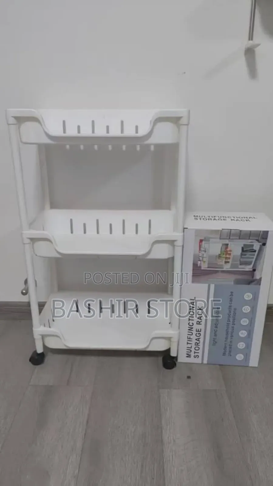 3-Layers Multifunctional Plastic Storage Rack on Wheels.