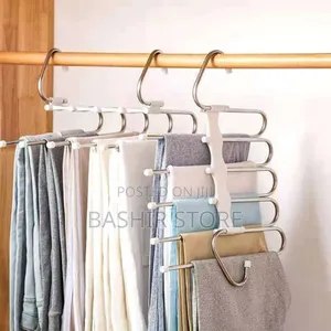 Space-Saving, Multi-Layer Pants Hanger.