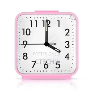 Brifit Silent Alarm Clock, Non Ticking Bedside Battery Powered. Pink
