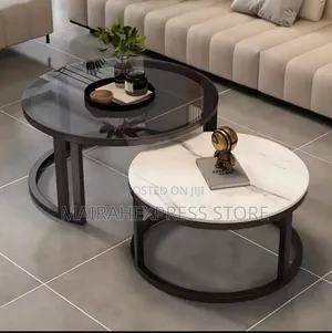 Marble/Glass Twin Center Table (2st7)