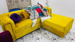 Yellow 3 Sitter L Shape and 1 Single Sitter