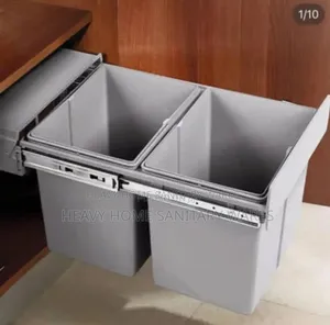Gray Cabinet Drawer Kitchen Waste Bin (Pull Out)