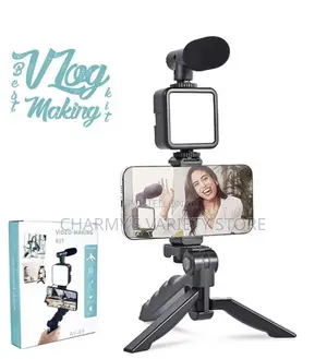 Vlogging Kit Smartphone Camera With Lightweight Microphone Tripod