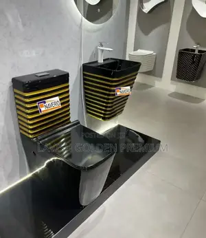 Zibra Black-Golden Super Executive Water Closet Toilet Wc