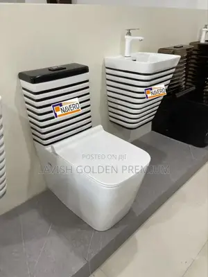 Zibra White-Black Super Executive Water Closet Toilet Wc