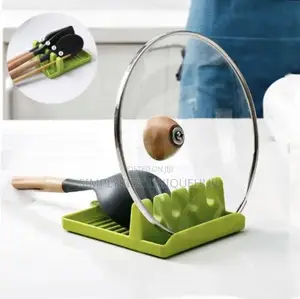 Multipurpose Cover Pan Stand and Spoon Rest Holder