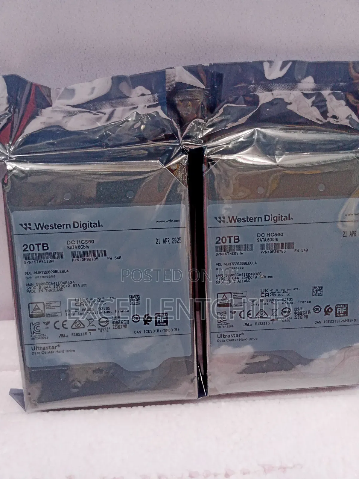 Wd 20tb Sata Hdd Data Centre For Surveillence .
