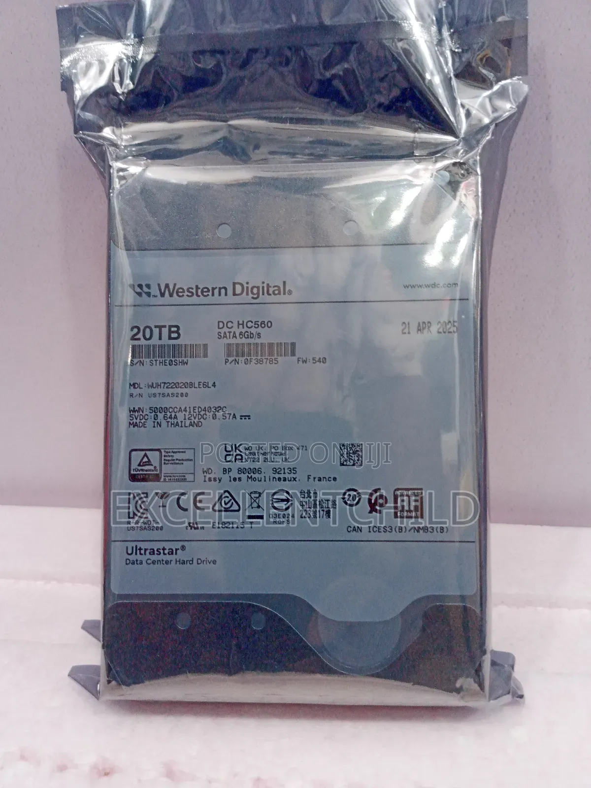 Wd 20tb Sata Hdd Data Centre For Surveillence .