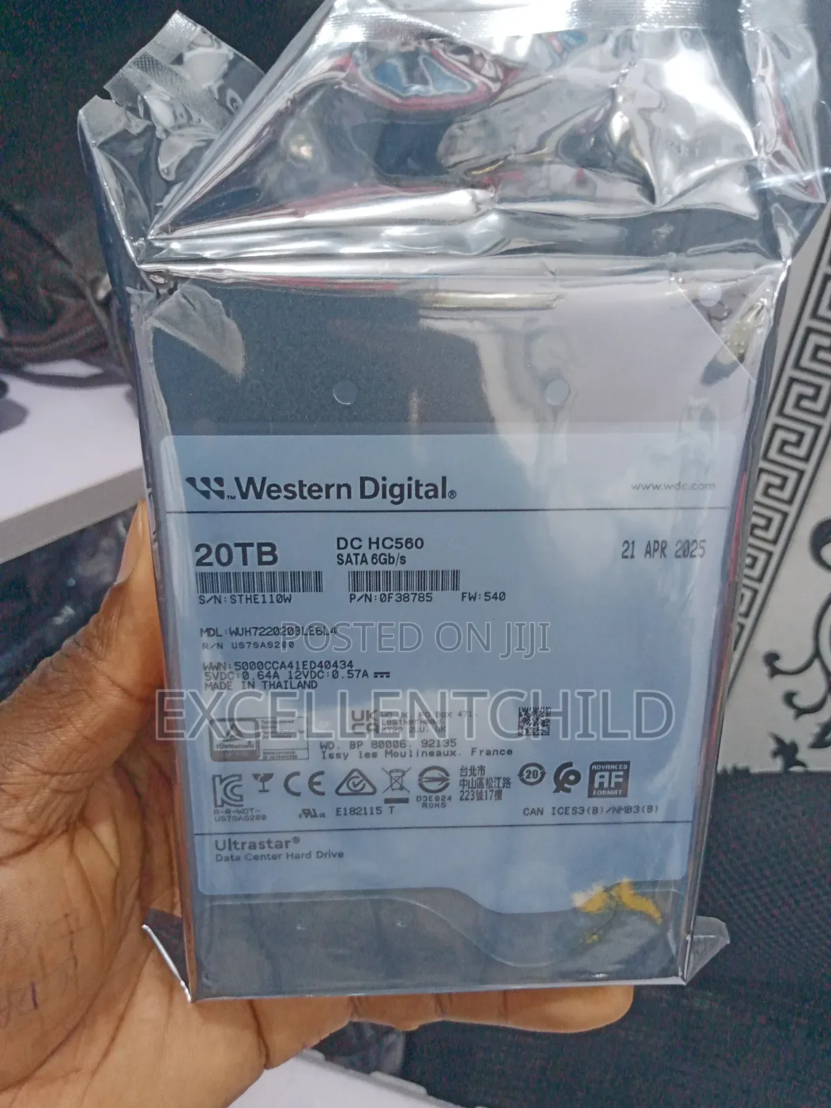 Wd 20tb Sata Hdd Data Centre For Surveillence .