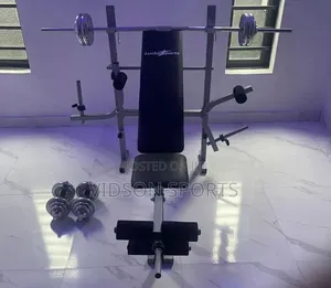 Weight Bench With Arm Curl and 55kg Dumbbell Chrome Weight