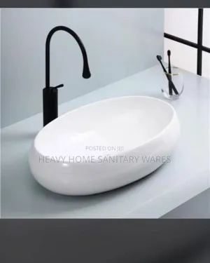 White Ceramic Countertop Oval Basin